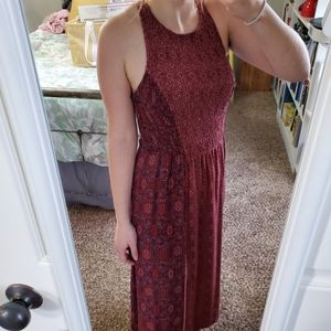 3/30 | Patterned Maroon Maxi Dress Medium